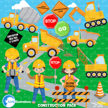 Construction Clipart, Road Work Clipart,