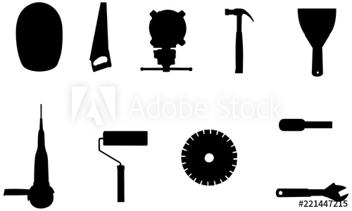 Construction tools silhouette.