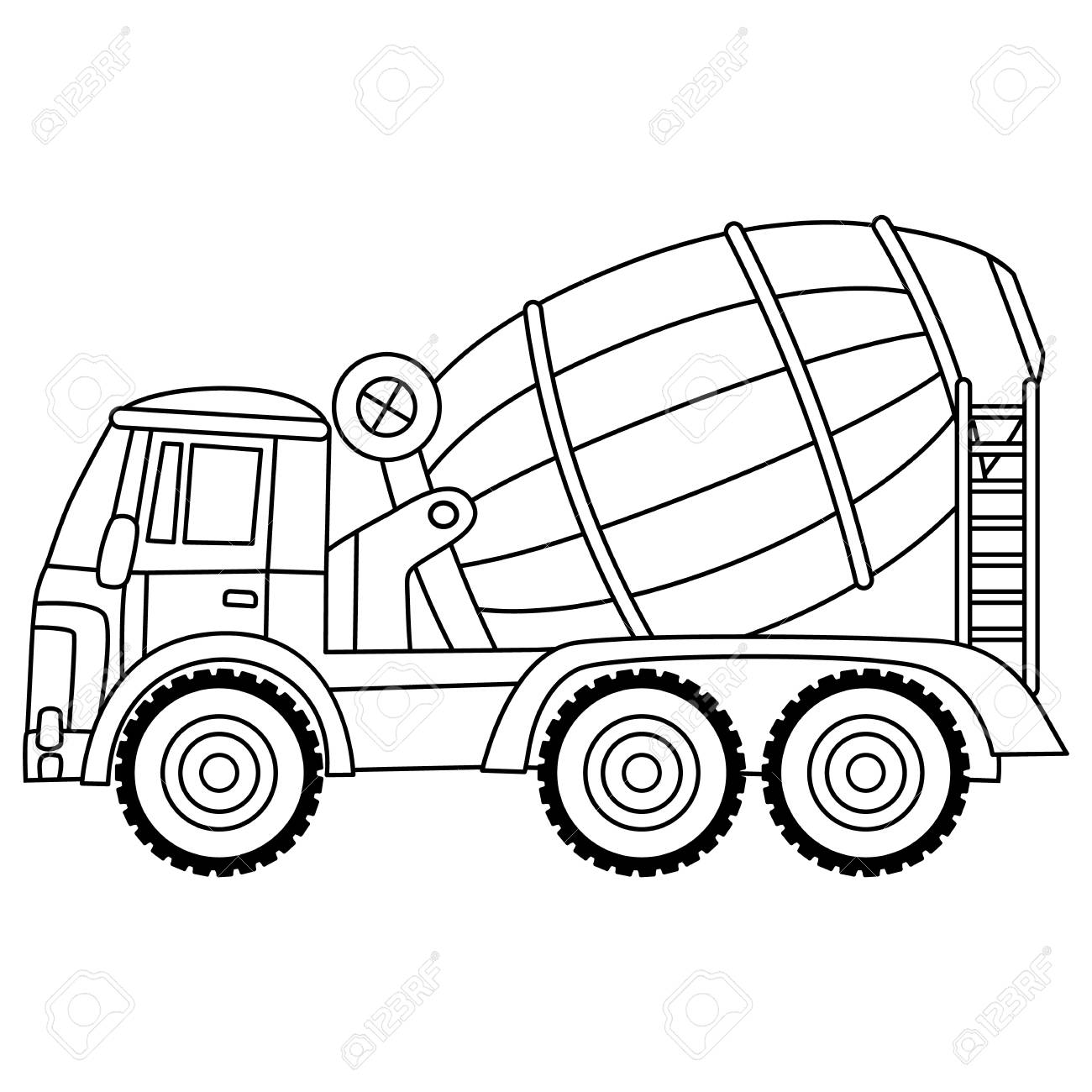 Construction truck clipart black and white