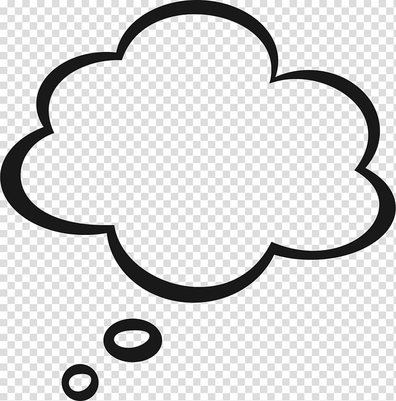 Black cloud chat head illustration, Thought Speech balloon
