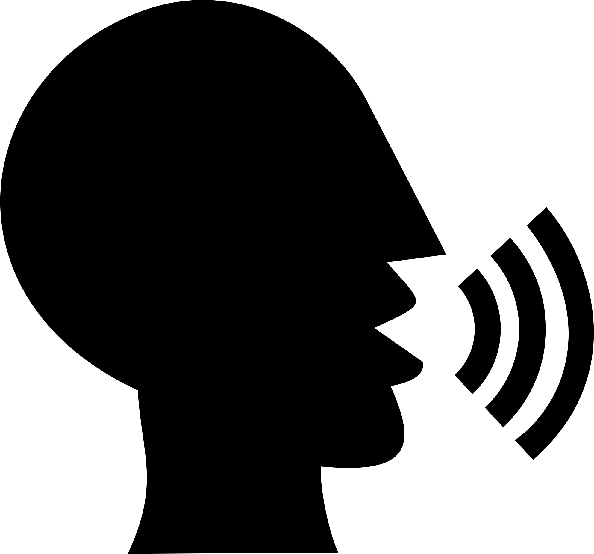Talking Head Silhouette vector clipart image
