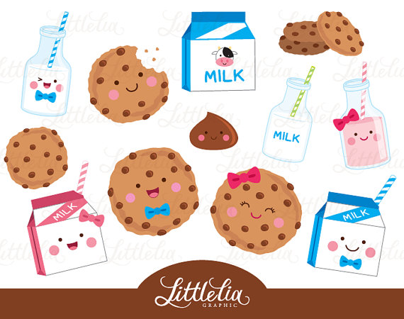 Milk and cookies clipart