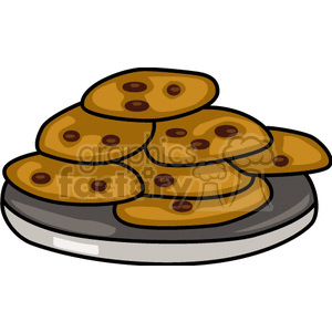 Cartoon plate of cookies clipart