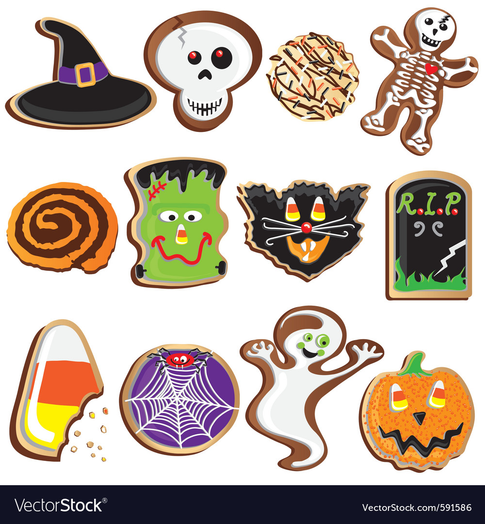 Cute halloween cookies clipart