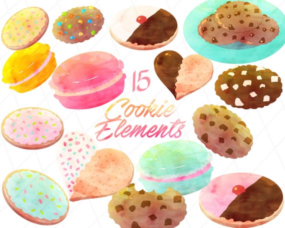 Cute Cookies Clipart, Cookie clip art, sweets clipart