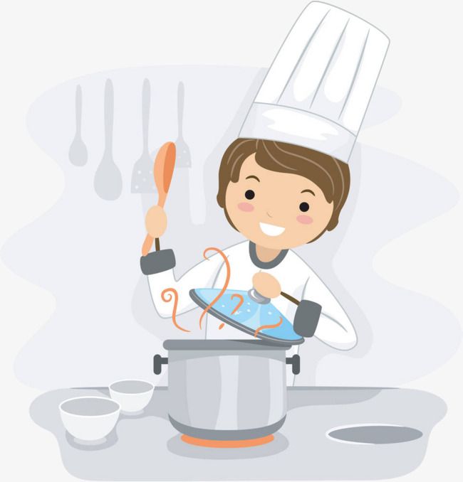 A Little Cook Who Is Cooking, Cooking Clipart, Cook, Cartoon