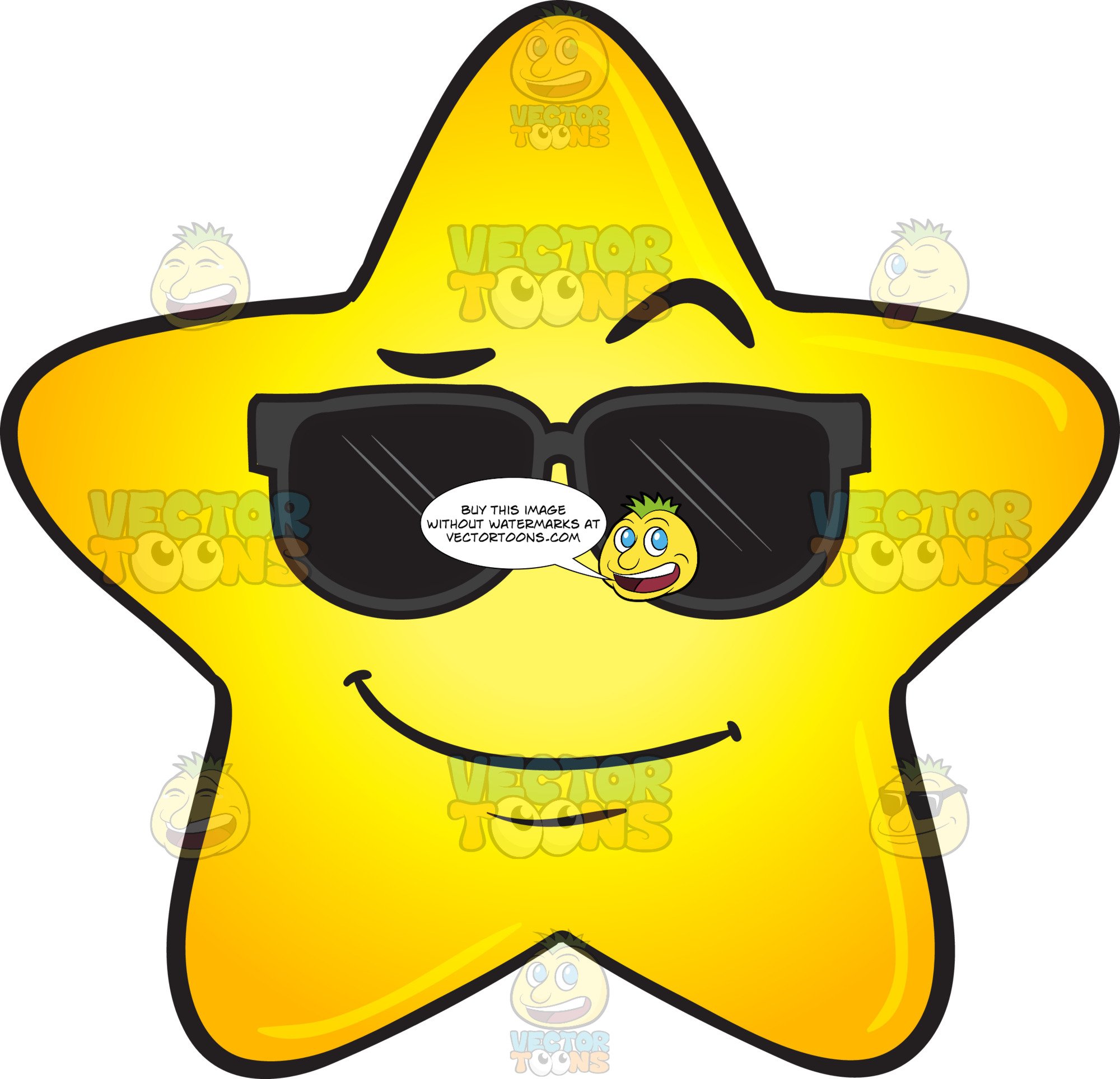 Cool Gold Star Wearing Sunglasses Emoji