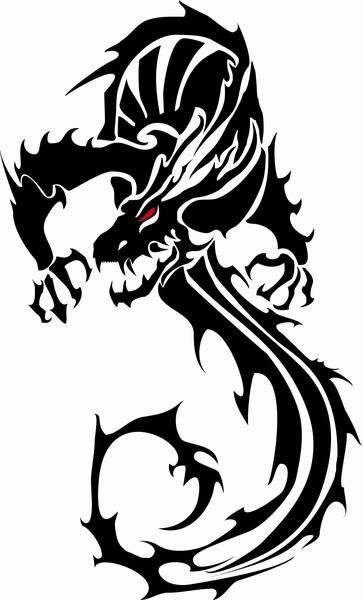 Black vector dragon.