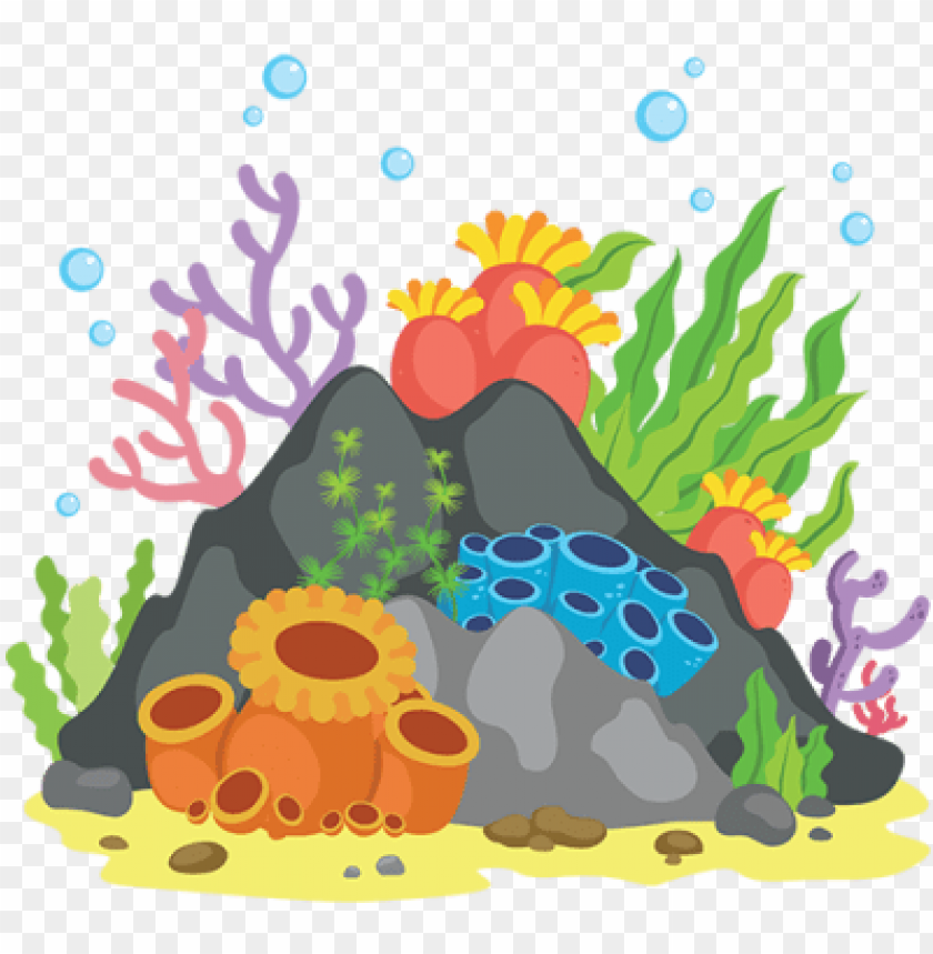 Coral reef clipart png jpg black and white stock