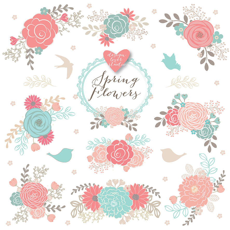 Vector floral clipart.
