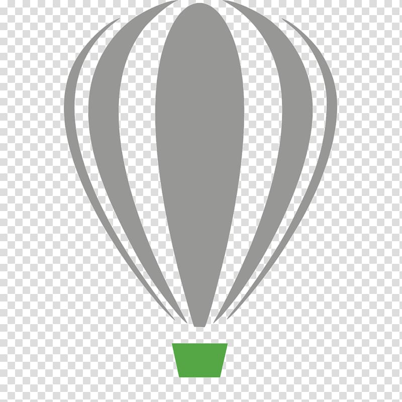 Gray and green hot air balloon art, CorelDRAW Computer