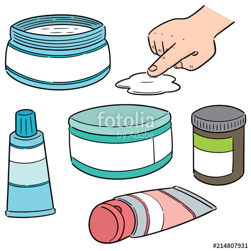 Vector set of topical cosmetic and topical medicine