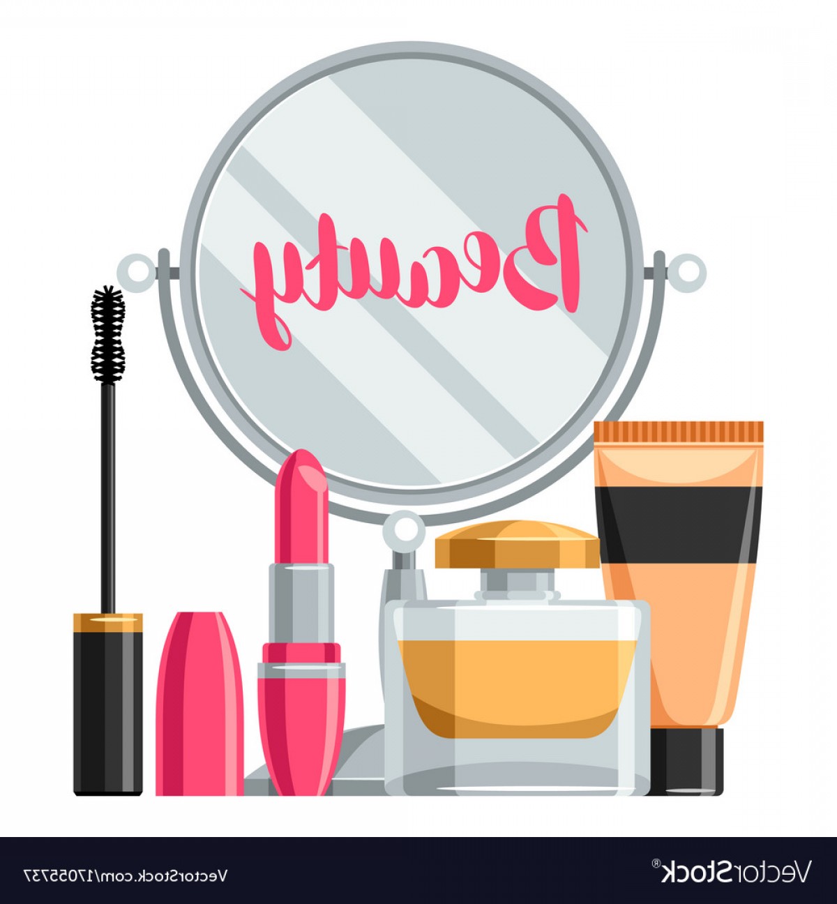 Cosmetics For Skincare And Makeup Background For Vector