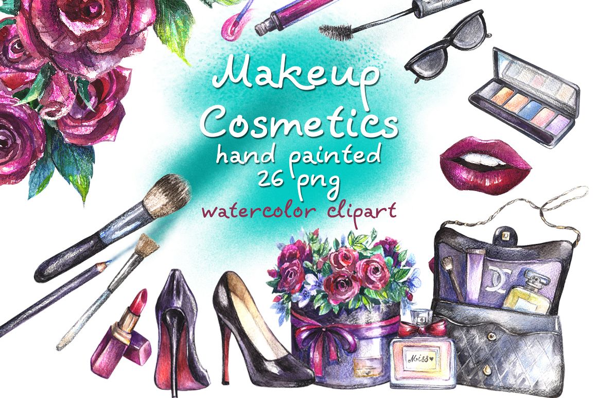 Makeup Cosmetics Watercolor Clipart