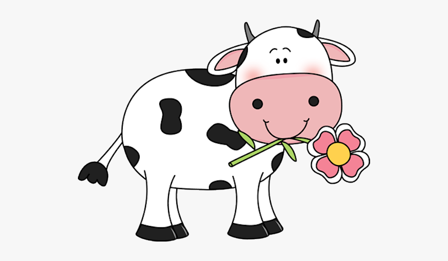 Cow with flower.