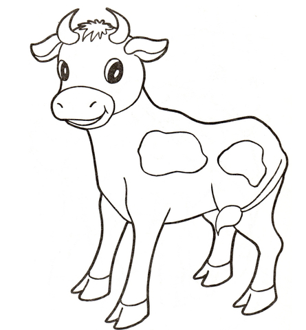 cow clipart black and white baby