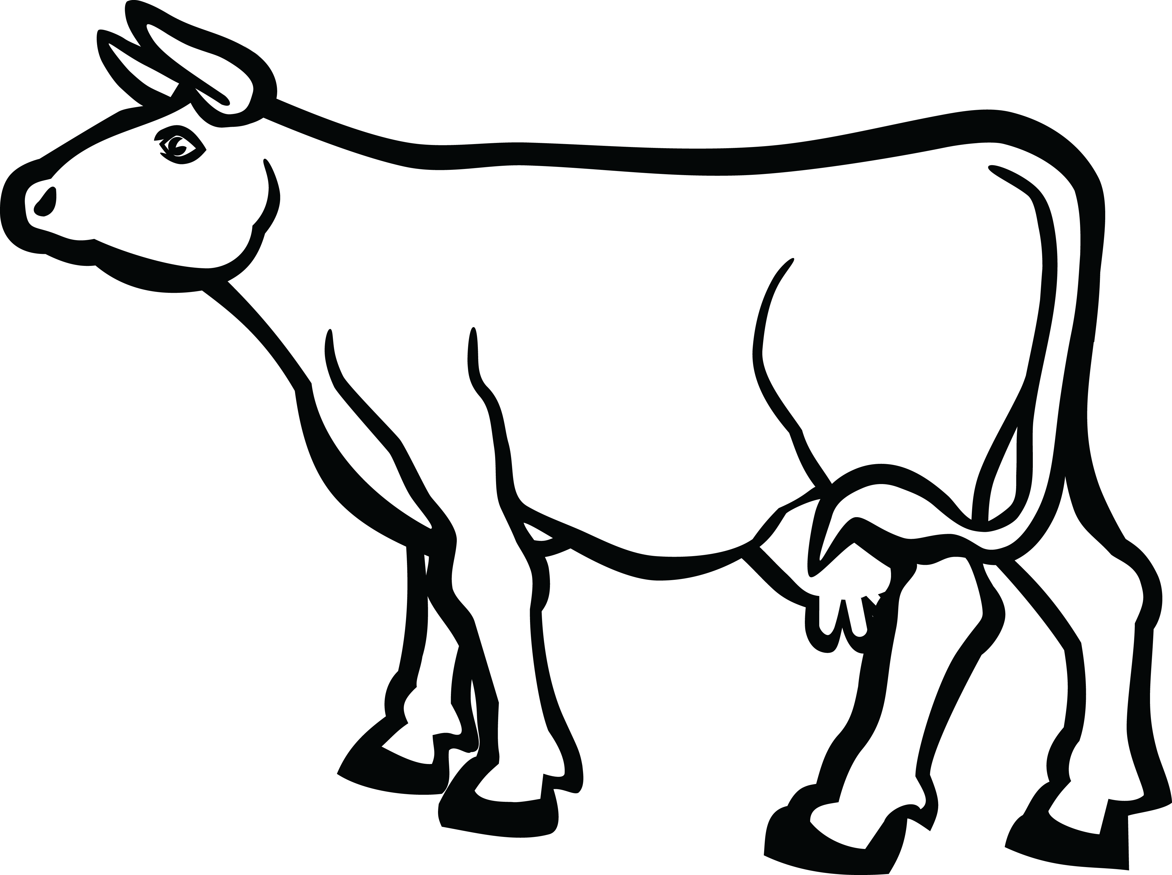 HD Free Cow Clipart Black And White
