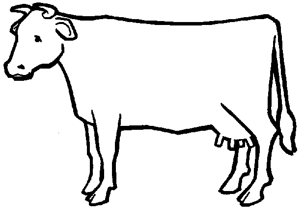 cow clipart black and white outline