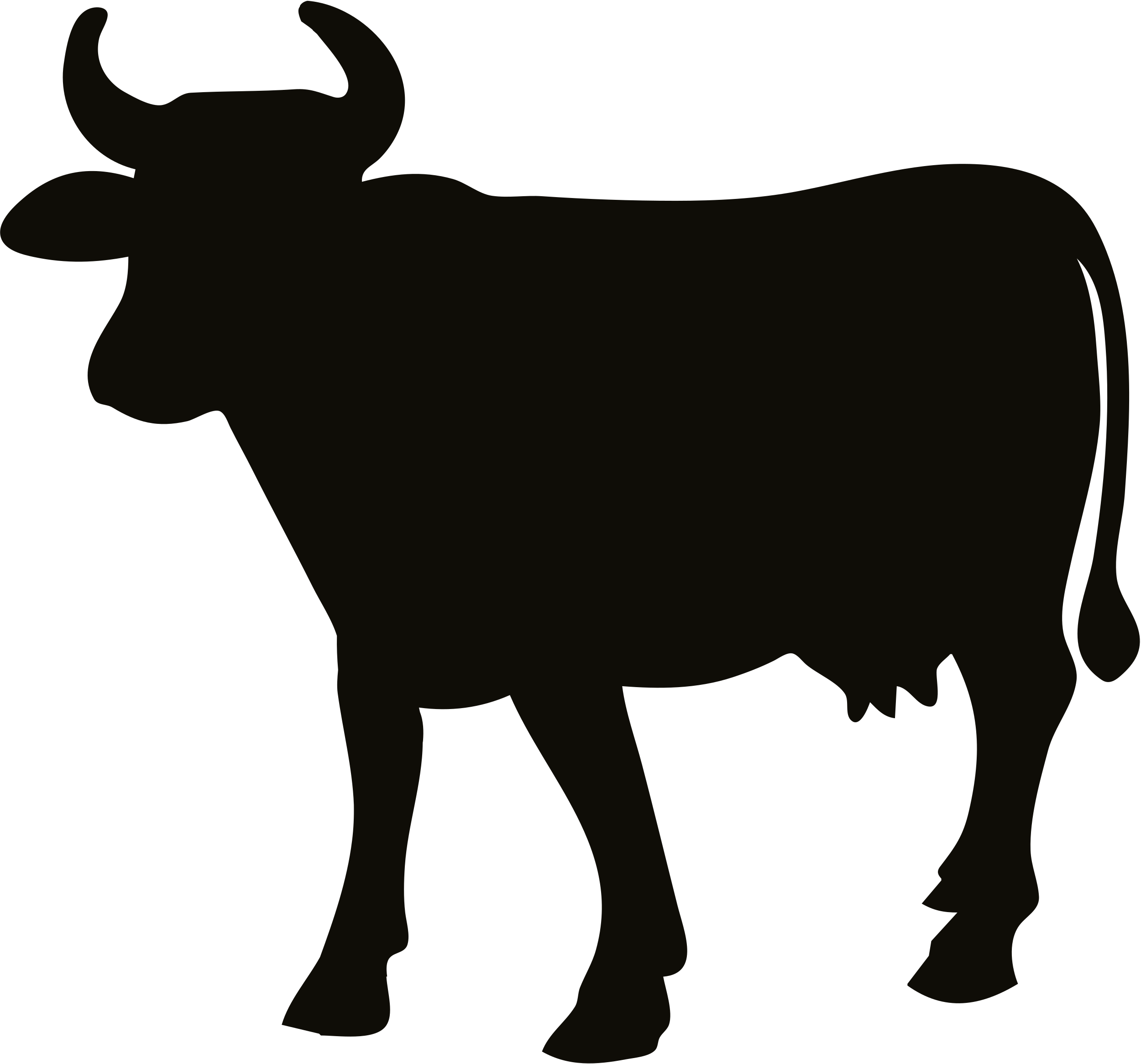 cow clipart black and white silhouette
