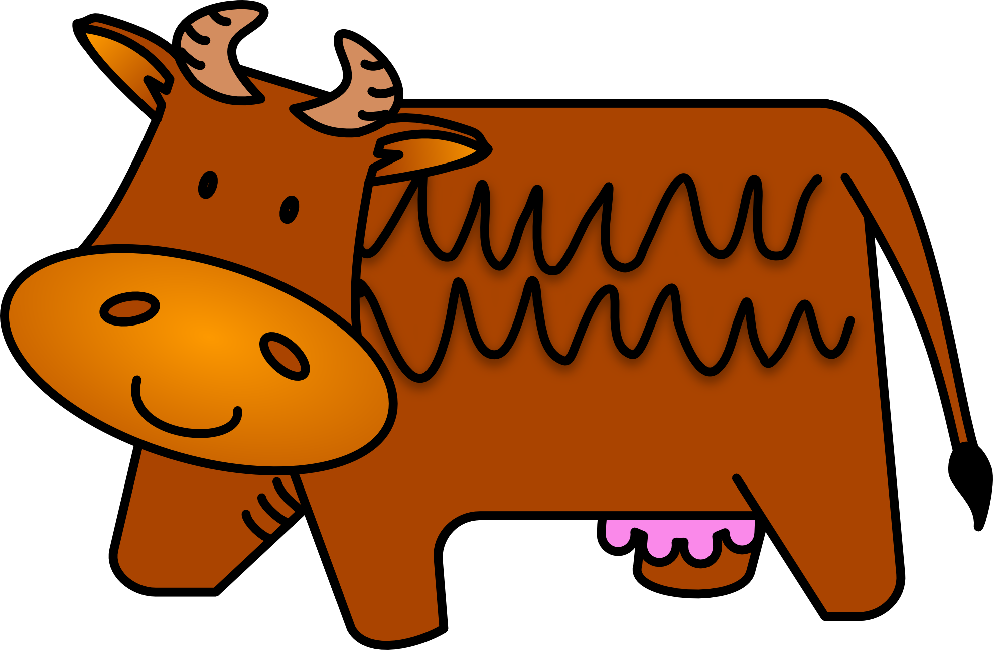 Brown cow clipart.