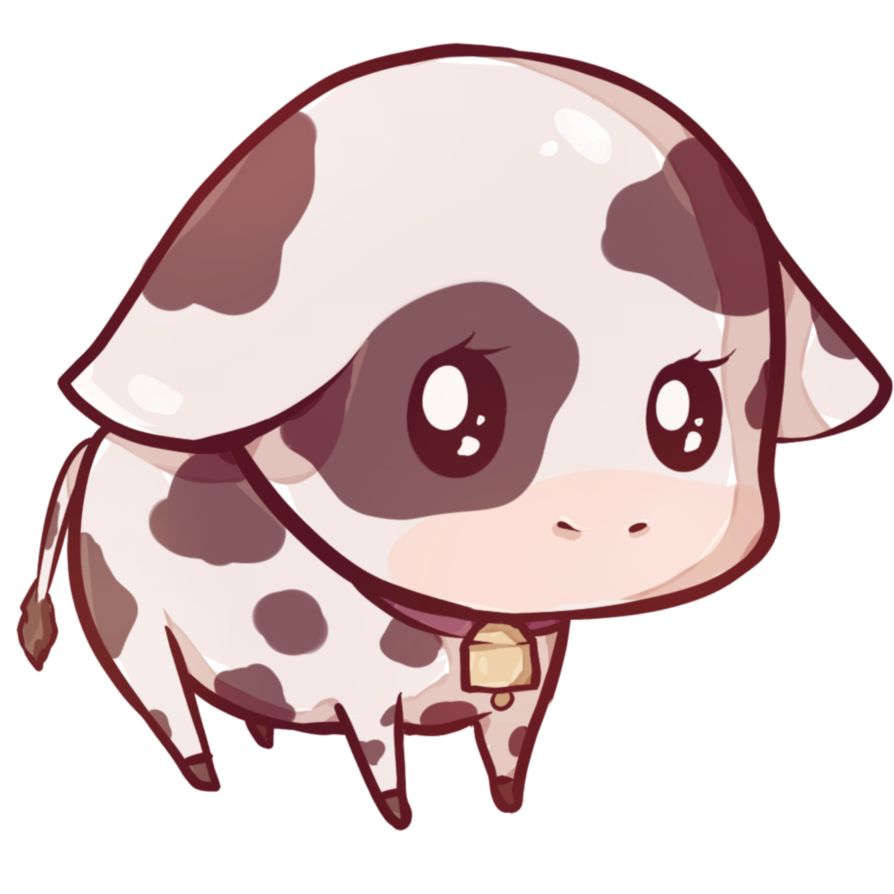 Cow clipart kawaii.
