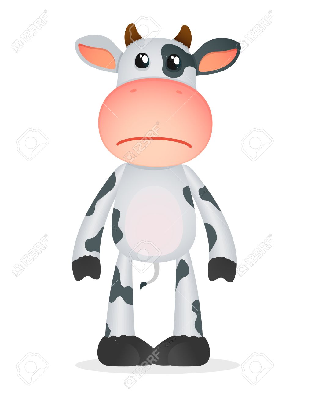 Sad cow clipart.