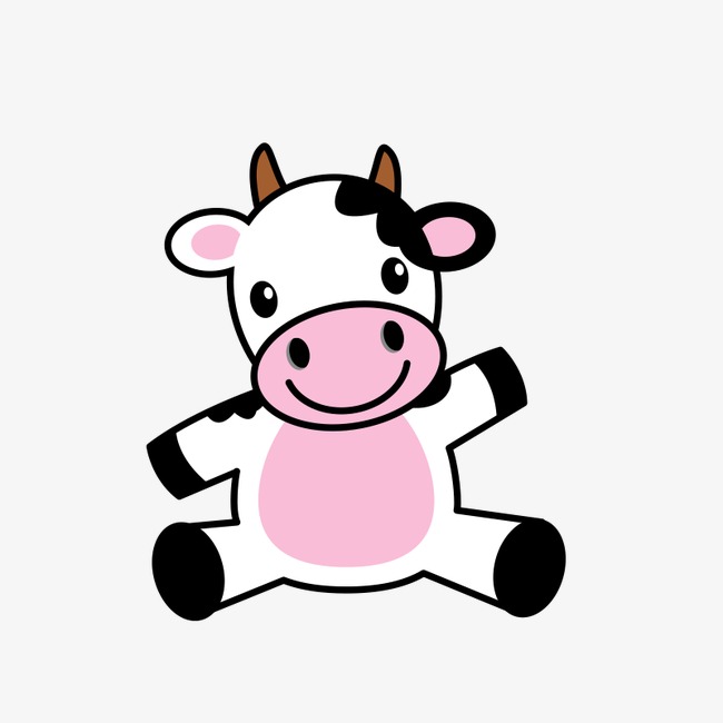 Sitting cow clipart.
