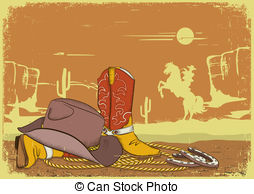 Cowboy illustrations and.