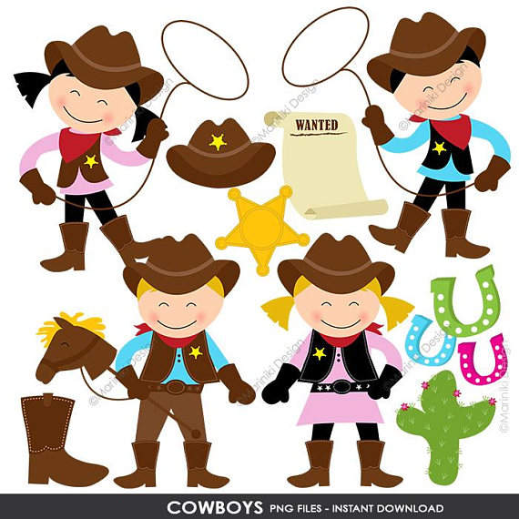 Cowboy Clipart, Cowgirl Clip Art, Wild West, Western Clipart