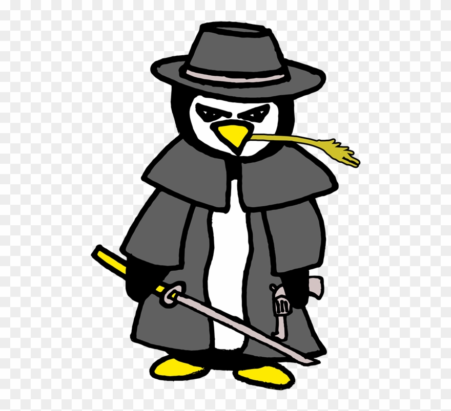 Penguin Cowboy Samurai Clipart