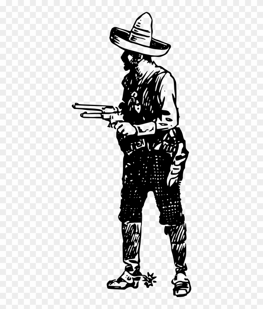 Vintage Cowboy Clipart With Guns
