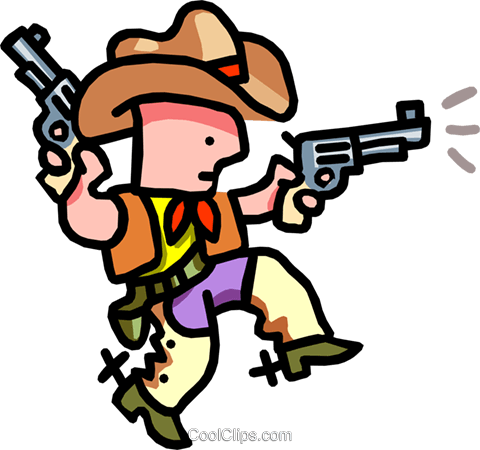Cowboy shooting cartoon.