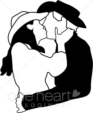 Kissing Country Couple Clipart