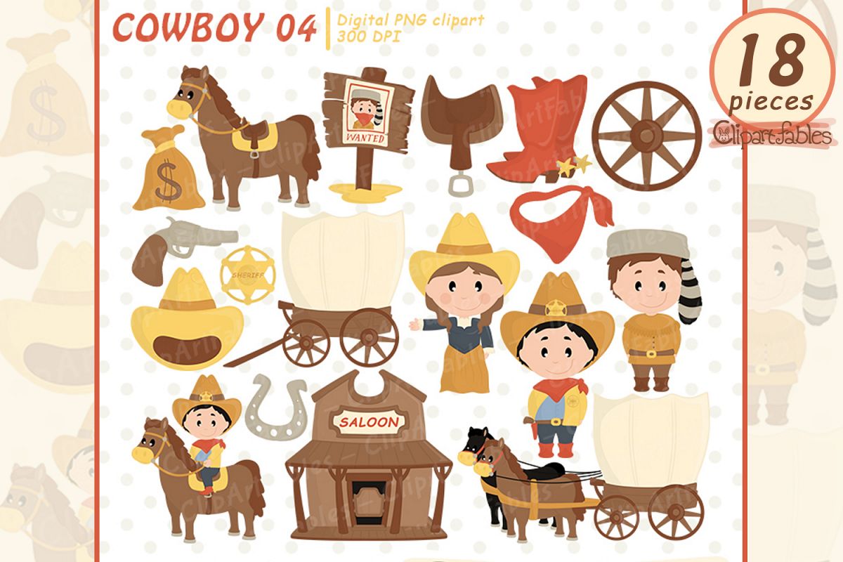 COWBOY clipart, Western clip art, cute sheriff art