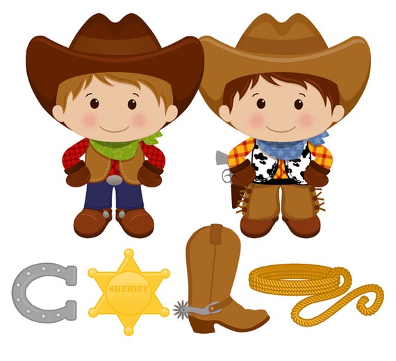 Western cowboy clipart little cowboy pencil and in color