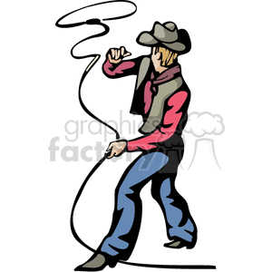 Roper throwing a lasso clipart