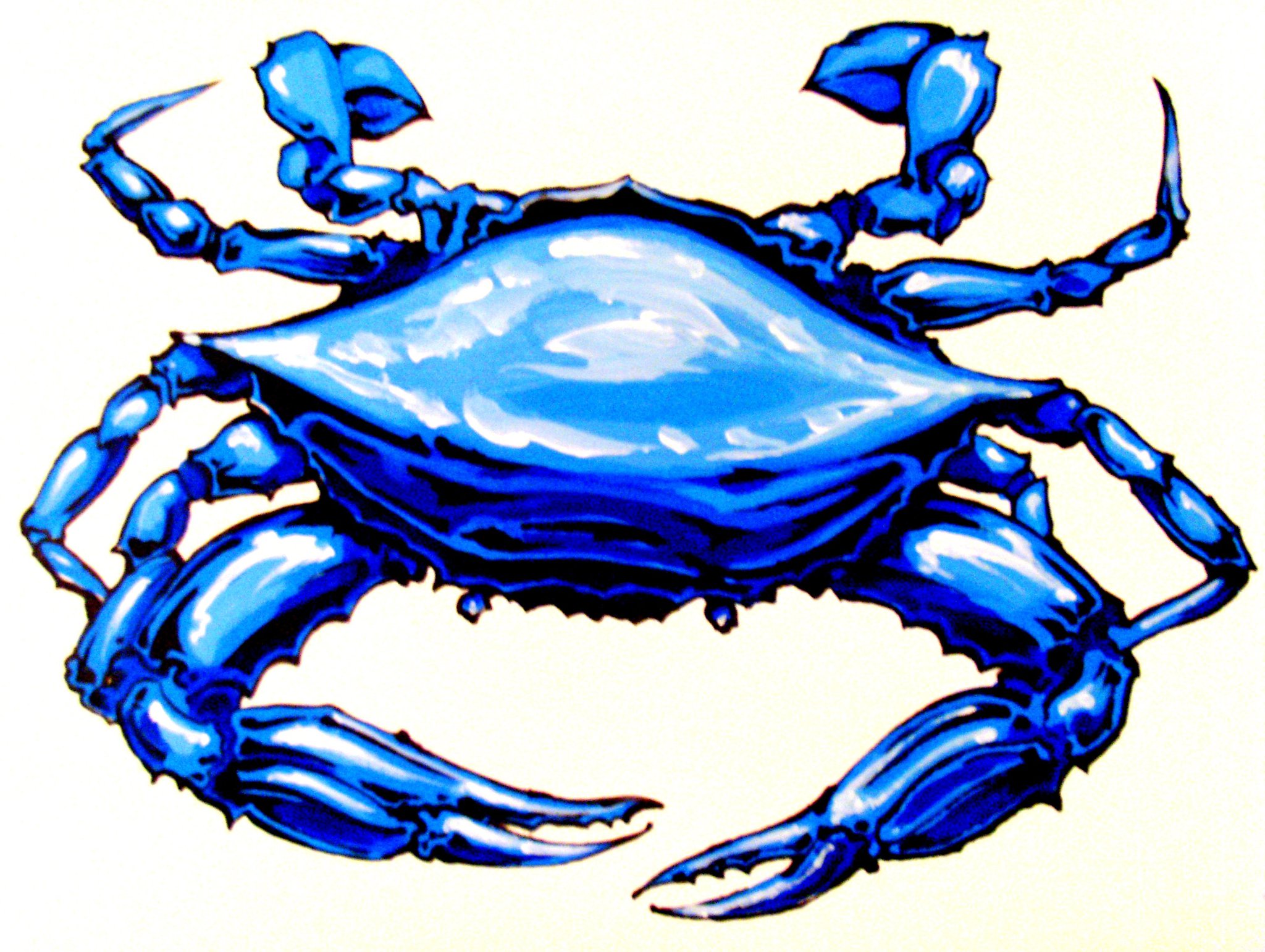 crab clipart blue