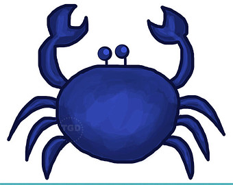 crab clipart blue