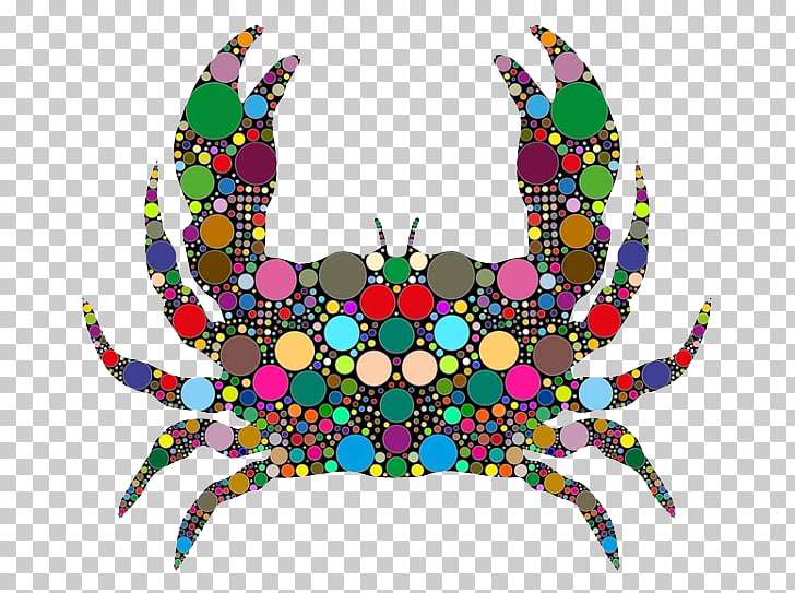 Crab illustration colorful.
