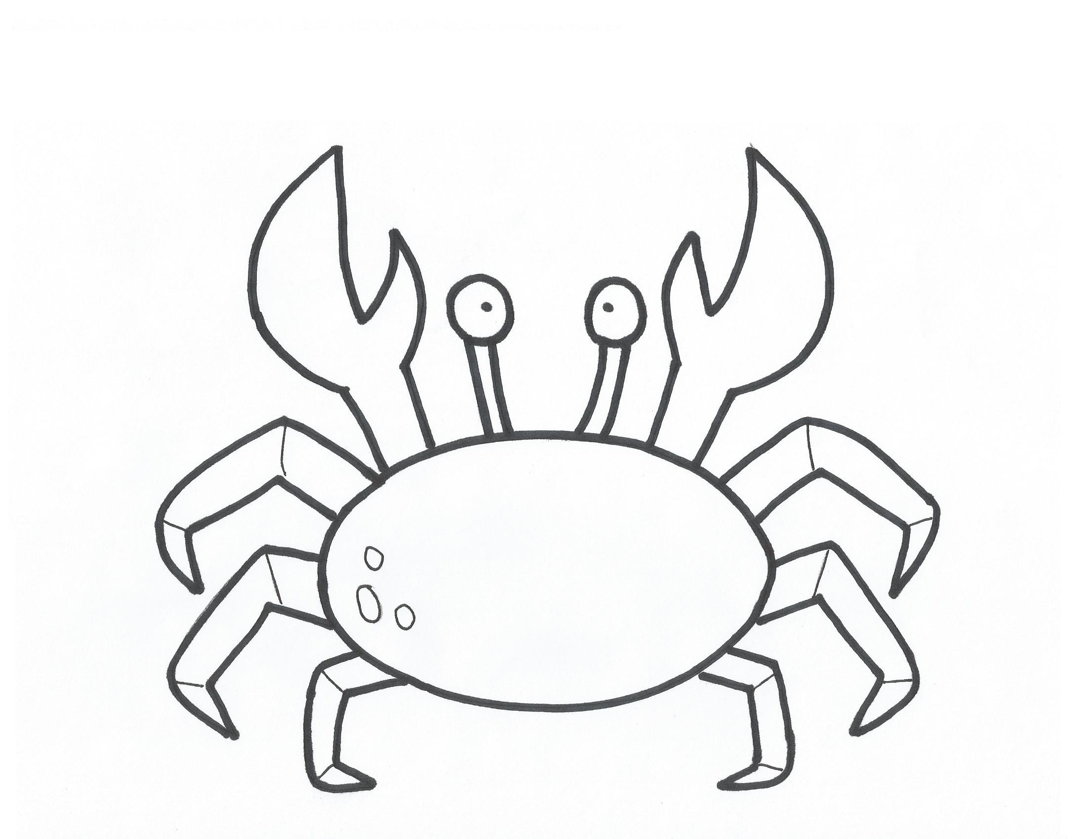 Crab drawing free.