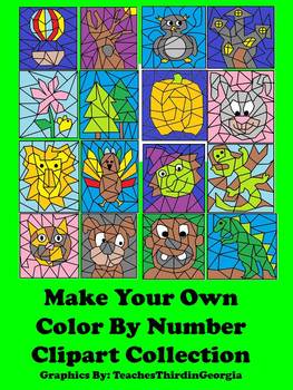 Make Your Own Color By Number Clipart Collection