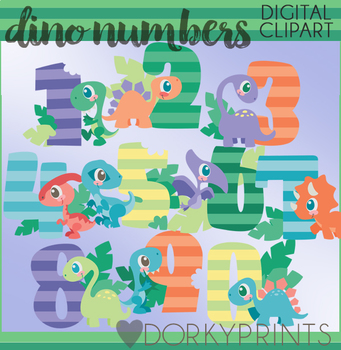 Dinosaur Numbers Clip Art