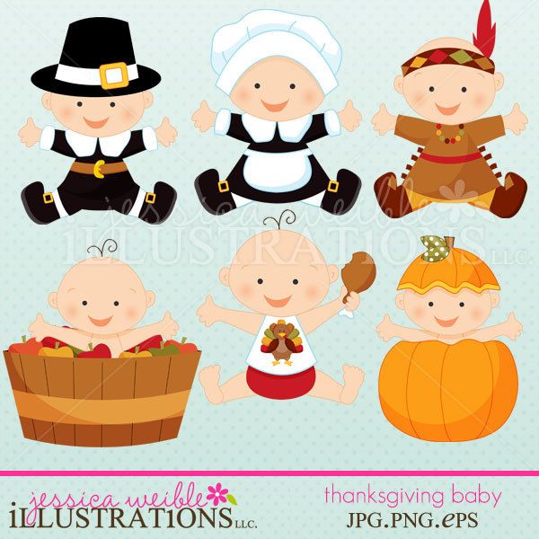 Thanksgiving Baby Cute Digital Clipart