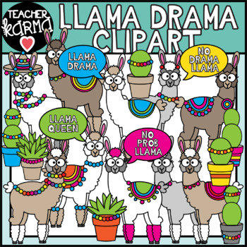 Llama drama clipart.