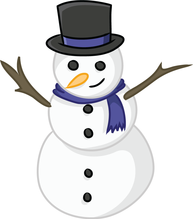 This cute snowman clip art is licensed under the Creative
