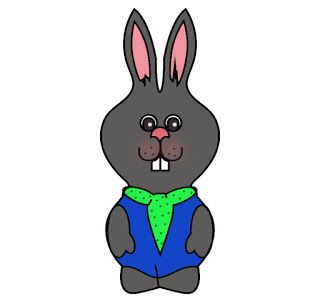 Bunny character clipart.
