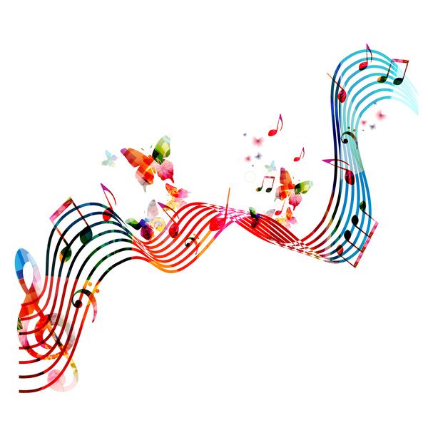 Free EPS file Abstract music background with colored