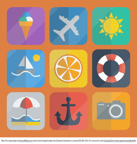 Free Summer Icons Packs Clipart and Vector Graphics