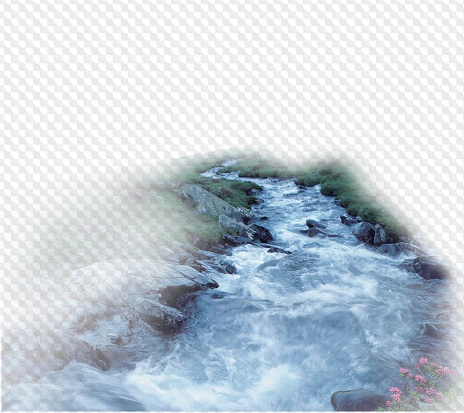 PSD, PNG, Mountain River on transparent background