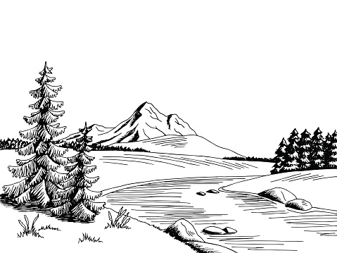 Free Black And White River Clipart, Download Free Clip Art